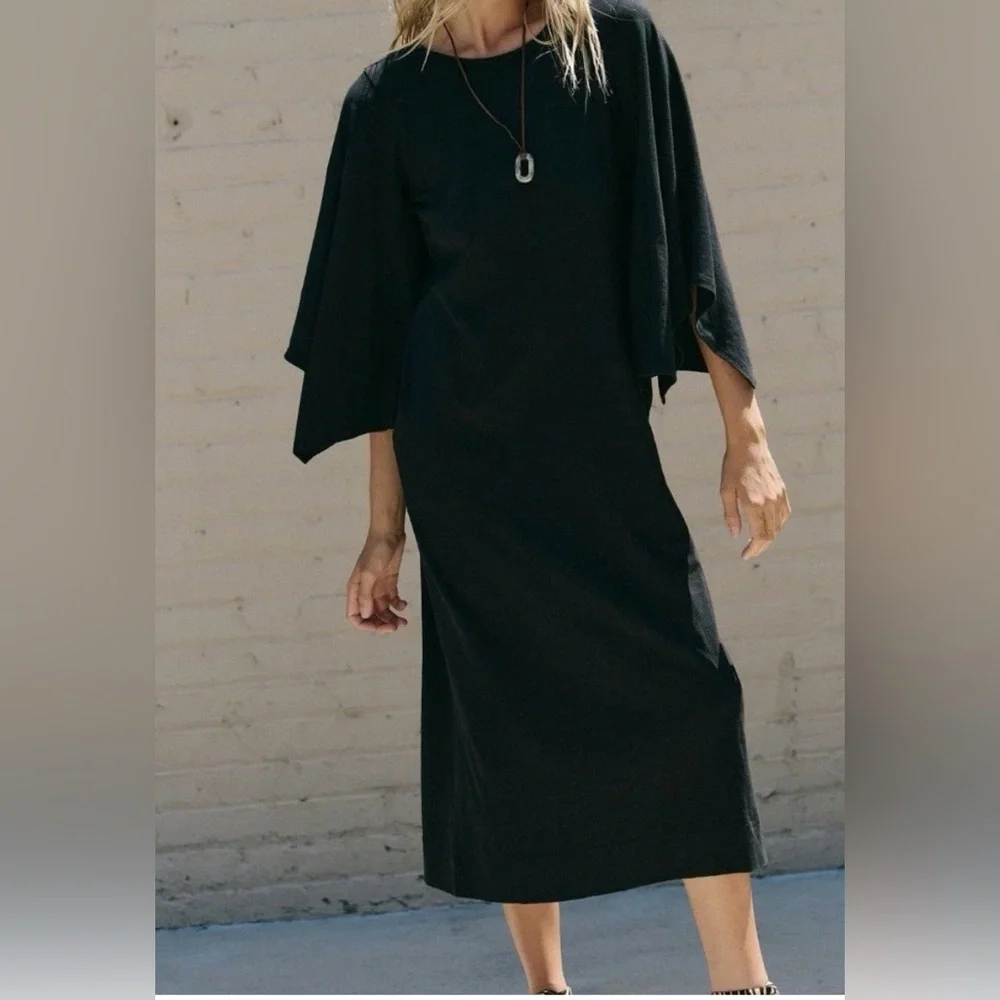 NEW FREE PEOPLE Briar Black Midi Dress, M - Picture 1 of 10